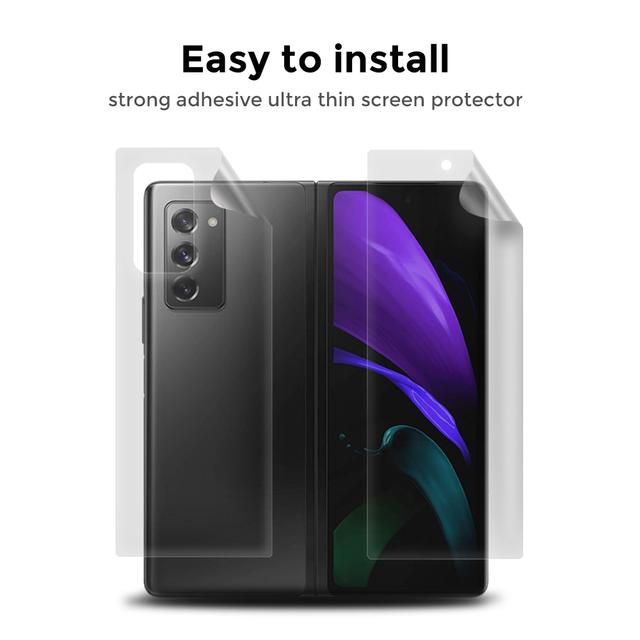 O Ozone Screen Protector for Samsung Galaxy Z Fold2 5G Full Coverage Soft TPU Protective PET Screen Guard Film Crystal HD [Designed For Galaxy Z Fold 2 ] - [Pack Of 2][Pack Of 2 Front/2 Back] - Clear - SW1hZ2U6MTI0NDIz