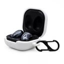 O Ozone Silicone Case Compatible for Galaxy Buds Live Shockproof Cover Soft Flexible with Keychain Carabiner [Compatible with Wireless Charging] [Perfect Fit Samsung Galaxy Buds Live Case] - Grey - Grey - SW1hZ2U6MTI2NTMx