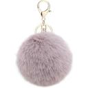 O Ozone Fur Keychain Pompoms Soft Fluffy Keyring for Handbags, Purse [Compatible for Buds Live Cases, Airpod Cases] - Grey Brown - Grey Brown - SW1hZ2U6MTI0MDg5