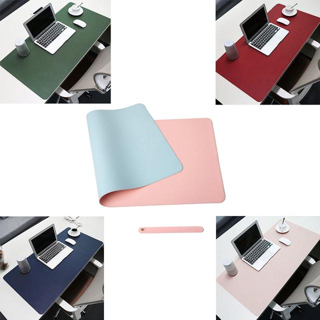 O Ozone Double-Sided Universal Desk Mat, Desktop & Keyboard Mat, Large Mouse Pad PU Leather Waterproof Mat for Office Laptops, Home Table Protector [80x40cm] - Light Blue, Pink - Light Blue, Pink - SW1hZ2U6MTI2ODIy