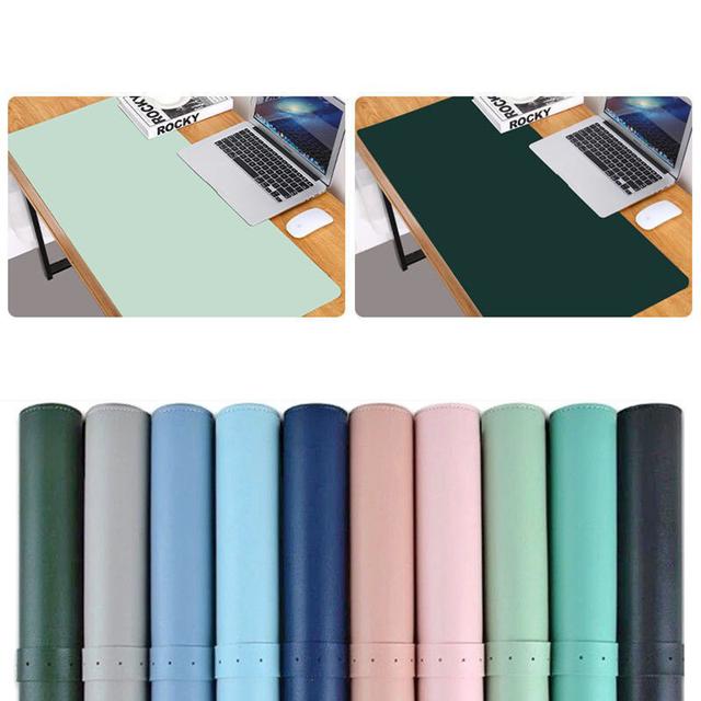 O Ozone Double-Sided Universal Desk Mat, Desktop & Keyboard Mat, Large Mouse Pad PU Leather Waterproof Mat for Office Laptops, Home Table Protector [80x40cm] - Light Blue, Pink - Light Blue, Pink - SW1hZ2U6MTI2ODI4