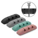 Ringke Cable Clips Cord Management (4 Pack) TPU Silicone Adhesive Wire Cord Holder for Power Cords and Charging Accessory Cables, Mouse Cable, Headphone Cable, PC, Office, Home, Kitchen, Car, Cubicle - Multicolor - SW1hZ2U6MTI3Njk0