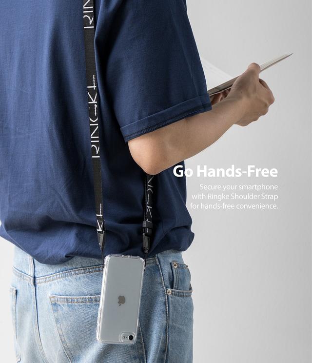 Ringke Universal Lanyard Shoulder Strap for Cellphone Cases, Keys, Cameras & ID Adjustable Crossbody, Neck Strap String [ Compatible Strap for OnePlus, For Samsung, For iPhone ]- Black - Multicolor - SW1hZ2U6MTMzMTEy