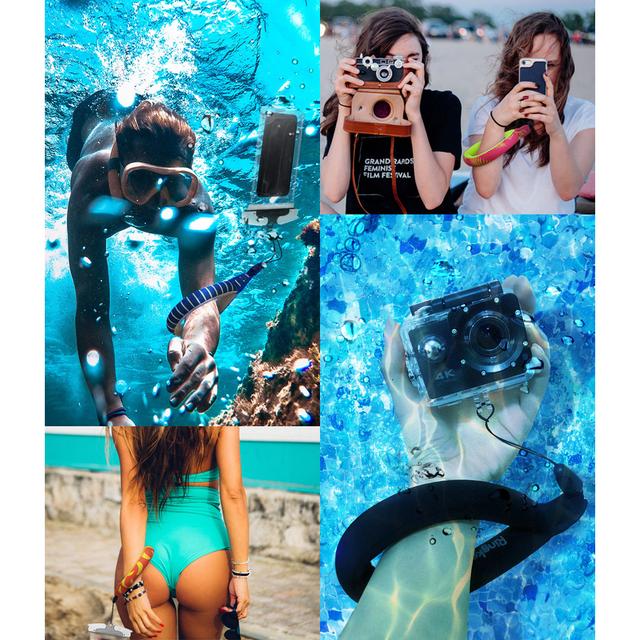 Ringke Waterproof Float Strap, Underwater Floating Strap, Wristband, Hand Grip, Lanyard for Camera, iPhone, Nikon, Canon, Keys and Sunglasses - Black - Black - SW1hZ2U6MTI5ODI4