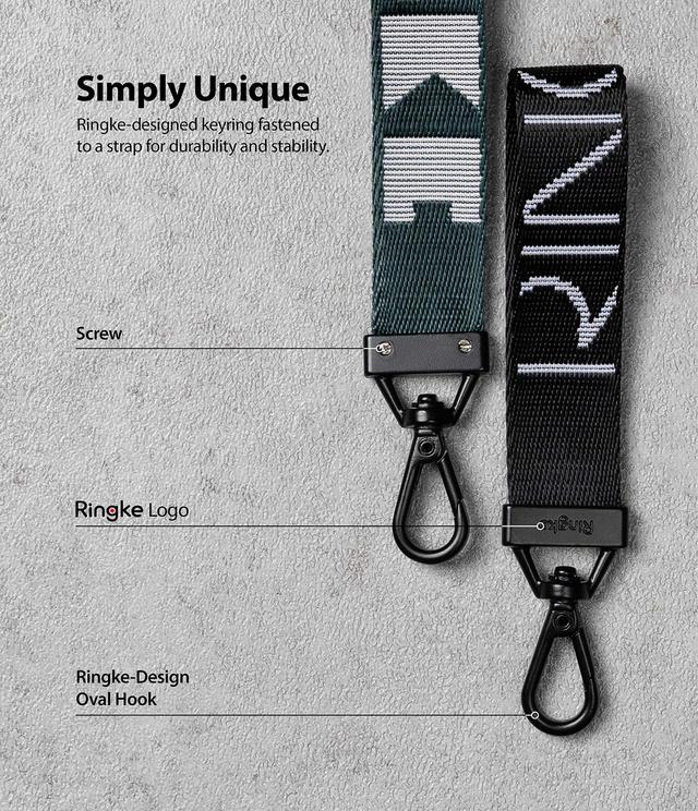 Ringke Key Ring Strap Compatible for Buds Case with Lanyard Hole, Keys, Cameras & ID QuikCatch Lanyard Adjustable String [Compatible with Airpods Case / Phone Case / Earbuds] - Lettering Black - Multicolor - SW1hZ2U6MTMyOTEy