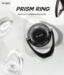 Ringke Prism Ring (Multi-Angle), Finger Ring Phone Holder Stand Attachable Full 360 Adjustable Rotation Grip Universal Smartphone Loop Kickstand for iPhone, For Galaxy Phone -[1 Clear 1 Smoke Black] - Clear, Smoke Black - SW1hZ2U6MTMwMTc5