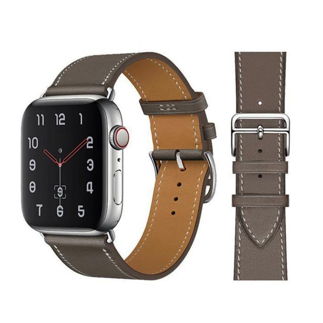 O Ozone Leather Strap Compatible with Apple Watch 40mm / 38mm Replacement Watch Band Quick Release Buckle Wristband [Designed for Series 5 / Series 4 / 3 / 2 / 1 ] - Grey - Grey - SW1hZ2U6MTI0NjM1
