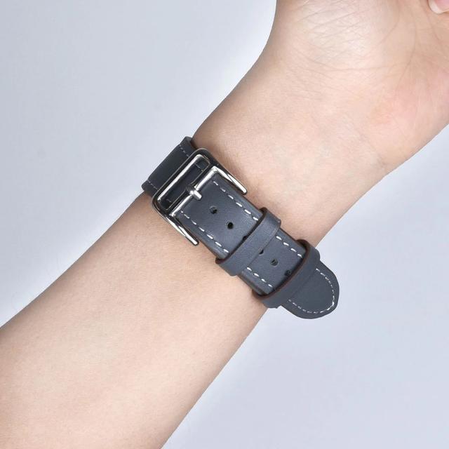 O Ozone Leather Strap Compatible with Apple Watch 40mm / 38mm Replacement Watch Band Quick Release Buckle Wristband [Designed for Series 5 / Series 4 / 3 / 2 / 1 ] - Grey - Grey - SW1hZ2U6MTI0NjM5