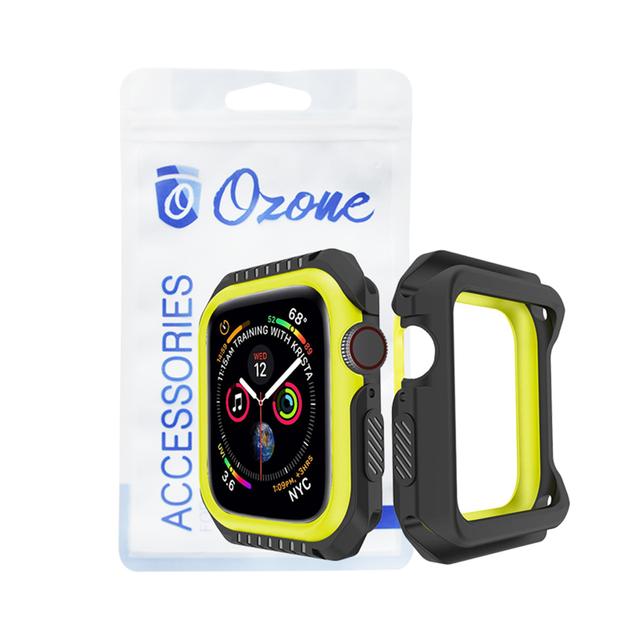 O Ozone Rugged Armor Design Case Compatible with Apple Watch 40mm Series 6 / Series 5 / Series 4 / Watch SE Shell Cover Shock-Proof Full Protective Hard Silicone Rubber Cover - Black, Yellow - Black, Yellow - SW1hZ2U6MTI0Mjgw