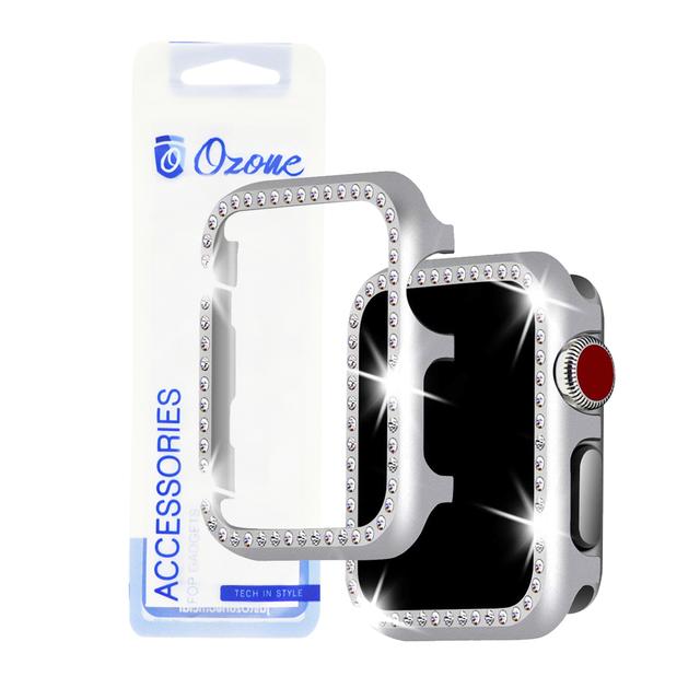 كفر حماية للساعة الذكية O Ozone Bumper Protective Case Apple Watch- Silver - SW1hZ2U6MTI0MDY2