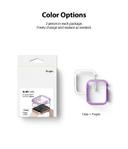 Ringke Slim Case Compatible with Apple Watch 40mm Series 6 / Series 5 / 4 / SE 40mm [2 Pack] PC Cover Durable Snap-On Installation Full Coverage Case - Clear, Purple - Clear, Purple - SW1hZ2U6MTI4MzQ2