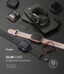 Ringke Slim Case Compatible with Apple Watch 40mm Series 6 / Series 5 / 4 / SE 40mm [2 Pack] PC Cover Durable Snap-On Installation Full Coverage Case - Clear, Black - Clear, Black - SW1hZ2U6MTI5MjAy
