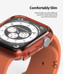 Ringke Slim Case Compatible with Apple Watch 40mm Series 6 / Series 5 / 4 / SE 40mm [2 Pack] PC Cover Durable Snap-On Installation Full Coverage Case - Clear, Coral - Clear, Coral - SW1hZ2U6MTI4MzY3