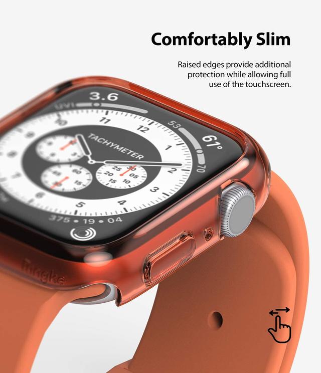 كفر ساعة رقيق Ringke Slim Case Compatible with Apple Watch 40mm Series 6 / 5 / 4 / SE 40mm [2 Pack] PC Cover  Coral - Clear - SW1hZ2U6MTI4MzY3