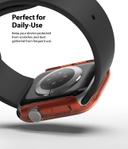 Ringke Slim Case Compatible with Apple Watch 40mm Series 6 / Series 5 / 4 / SE 40mm [2 Pack] PC Cover Durable Snap-On Installation Full Coverage Case - Clear, Coral - Clear, Coral - SW1hZ2U6MTI4MzY5
