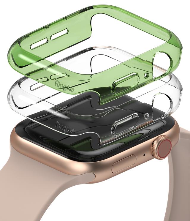 هيكل ساعة رقيق Ringke Slim Case Compatible with Apple Watch  Series 6 / 5 / 4 / SE 40mm [2 Pack] PC Cover Olive Green - Clear, - SW1hZ2U6MTI4Mzc2