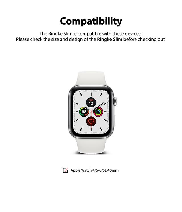 هيكل ساعة رقيق Ringke Slim Case Compatible with Apple Watch  Series 6 / 5 / 4 / SE 40mm [2 Pack] PC Cover Olive Green - Clear, - SW1hZ2U6MTI4Mzc4