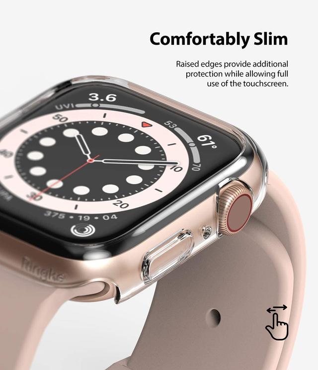 Ringke Slim Case Compatible with Apple Watch 40mm Series 6 / Series 5 / 4 / SE 40mm [2 Pack] PC Cover Durable Snap-On Installation Full Coverage Case - Clear - Clear - SW1hZ2U6MTI3NDk5
