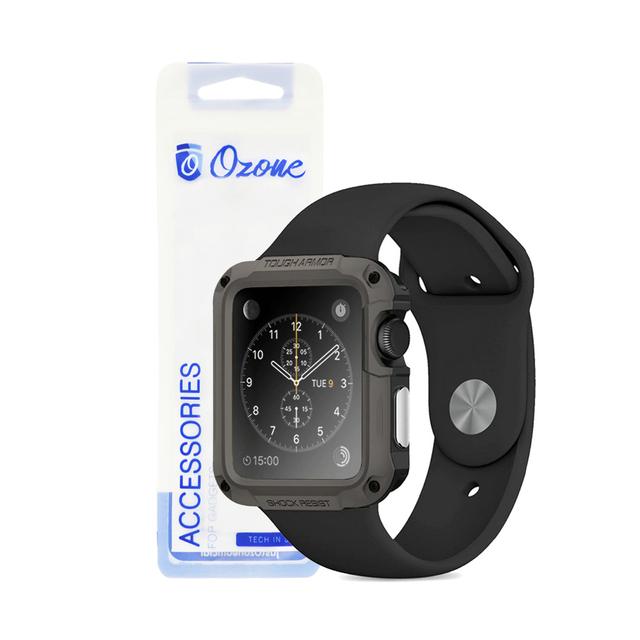 O Ozone Shock-Proof Design Case Compatible with Apple Watch 44mm Series 6 / Series 5 / Series 4 / Watch SE Shell Cover Full Protective Hard PC with TPU Cover - Black, Grey - Black, Grey - SW1hZ2U6MTI2NDk4