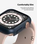 Ringke Slim Case Compatible with Apple Watch 44mm Series 6 / Series 5 / 4 / SE 44mm [2 Pack] PC Cover Durable Snap-On Installation Full Coverage Case - Clear, Blue - Clear, Blue - SW1hZ2U6MTMwODA2