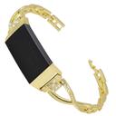 O Ozone Replacement Band For Fitbit Charge 3 Strap Stainless Steel Rhinestone Bracelet Adjustable Wristband Fold-Over Clasp Replacement Wrist Watch Band - Gold - Gold - SW1hZ2U6MTI1MzQx