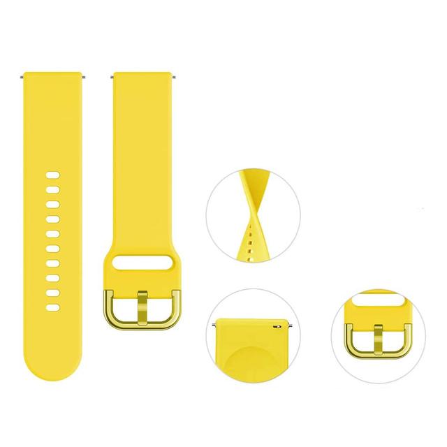 O Ozone Silicone Strap Compatible with Samsung Galaxy Watch 3 41mm / Active 2 / Galaxy Watch 42mm / Huawei Watch GT 2 42mm Adjustable Soft Replacement Band For Men & Women - Yello - Yellow - SW1hZ2U6MTI2NTIy