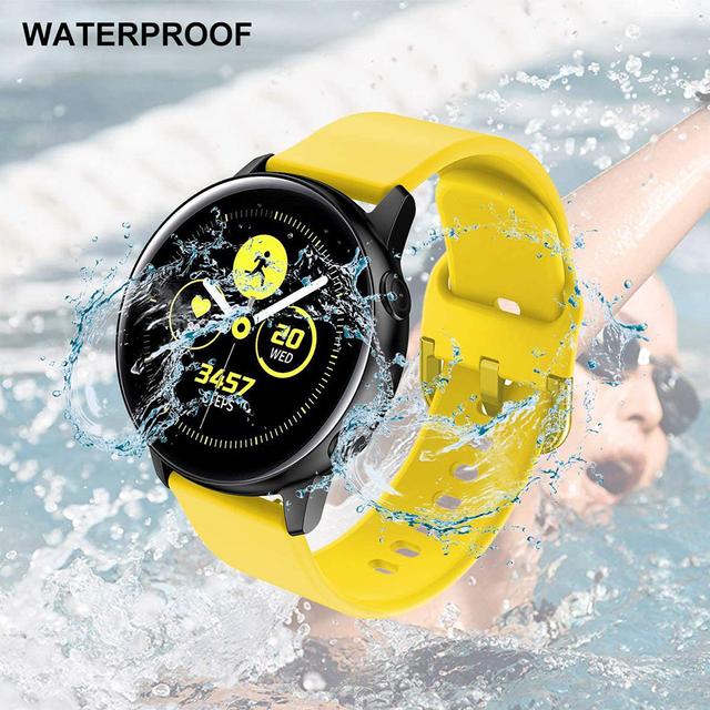 O Ozone Silicone Strap Compatible with Samsung Galaxy Watch 3 41mm / Active 2 / Galaxy Watch 42mm / Huawei Watch GT 2 42mm Adjustable Soft Replacement Band For Men & Women - Yello - Yellow - SW1hZ2U6MTI2NTI0