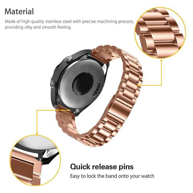 O Ozone Stainless Steel Strap Compatible with Galaxy Watch 3 41mm / Active 2 / Galaxy Watch 42mm / Huawei Watch GT 2 42mm Replacement Wristband Adjustable Metal Strap - Copper Gold - Copper Gold - SW1hZ2U6MTI1Mzc4