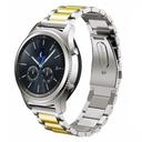 O Ozone Stainless Steel Strap Compatible with Galaxy Watch 3 41mm / Active 2 / Galaxy Watch 42mm / Huawei Watch GT 2 42mm Replacement Wristband Adjustable Metal Strap - Silver with Gold - Silver with Gold - SW1hZ2U6MTIzNzU0