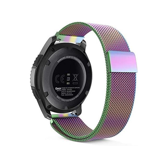 O Ozone Wristband Strap Compatible with Galaxy Watch 3 45mm / Galaxy Watch 46mm / Gear S3 Frontier / Classic / Huawei Watch GT 2 46mm Replacement Band Mesh Milanese Loop Magnetic Wristband - Rainbow - Rainbow - SW1hZ2U6MTI1ODM2