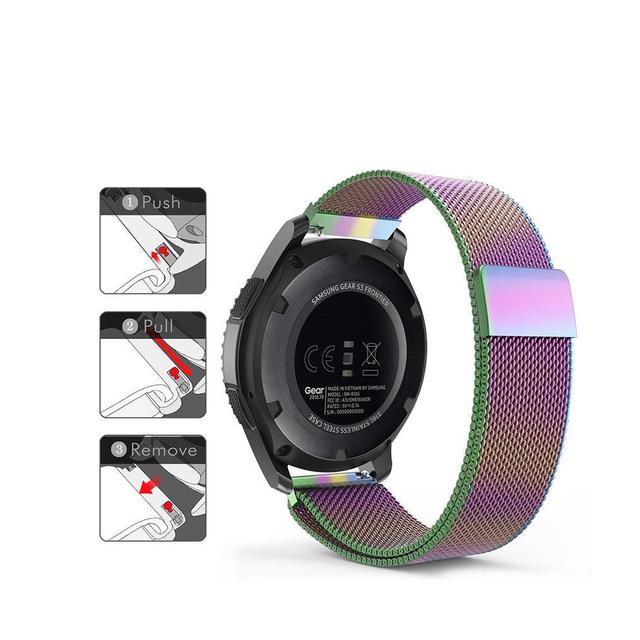 O Ozone Wristband Strap Compatible with Galaxy Watch 3 45mm / Galaxy Watch 46mm / Gear S3 Frontier / Classic / Huawei Watch GT 2 46mm Replacement Band Mesh Milanese Loop Magnetic Wristband - Rainbow - Rainbow - SW1hZ2U6MTI1ODQw