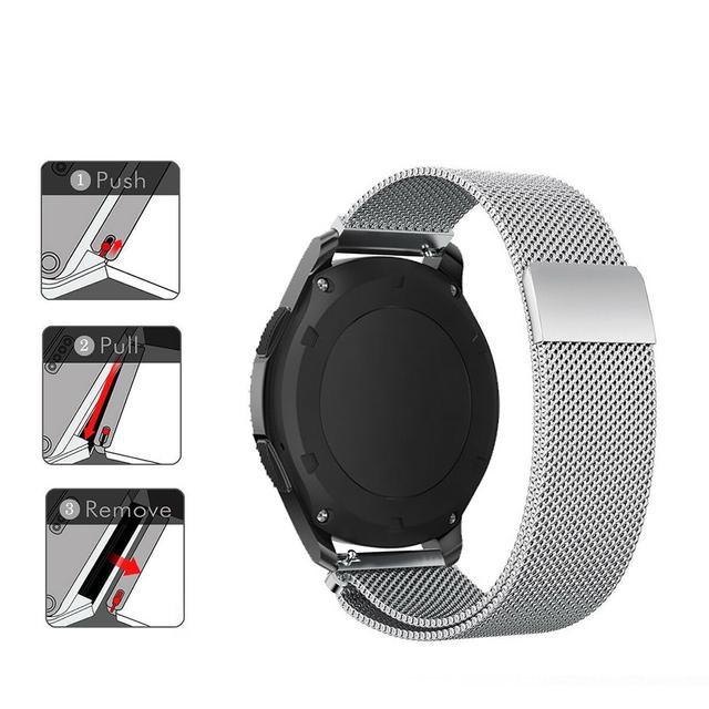 O Ozone Wristband Strap Compatible with Galaxy Watch 3 45mm / Galaxy Watch 46mm / Gear S3 Frontier / Classic / Huawei Watch GT 2 46mm Replacement Band Mesh Milanese Loop Magnetic Wristband - Silver - Silver - SW1hZ2U6MTI1MDg0