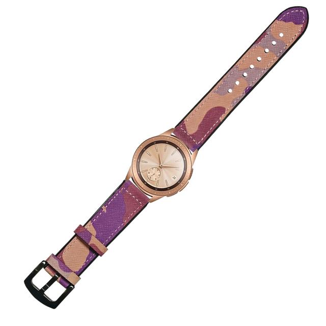 O Ozone Leather Strap Compatible with Galaxy Watch 3 45mm / Galaxy Watch 46mm / Gear S3 Frontier / Classic / Huawei Watch GT 2 46mm Replacement Watch Band Quick Release Buckle Wristband - Camo Purple - Camo Purple - SW1hZ2U6MTI1ODc4