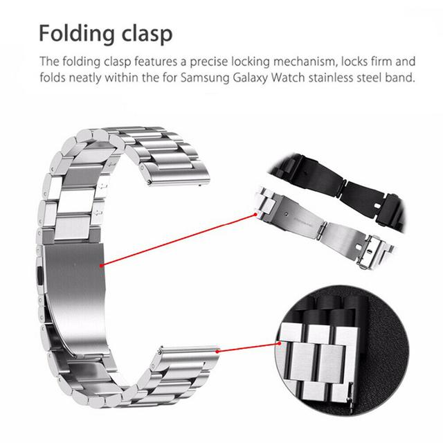 حزام للساعة  O Ozone Stainless Steel Strap Compatible with Galaxy Watch 3 45mm / Galaxy Watch 46mm / Gear S3 Frontier / Classic / Huawei Watch GT 2 46mm - SW1hZ2U6MTI0Mjc3