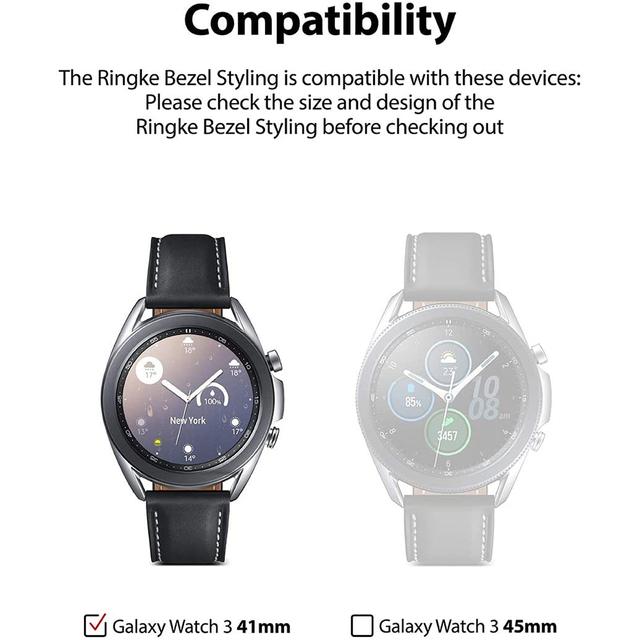 اطار حماية للساعة Ringke - Bezel Styling for Galaxy Watch 3 41mm - SW1hZ2U6MTI5NzYw