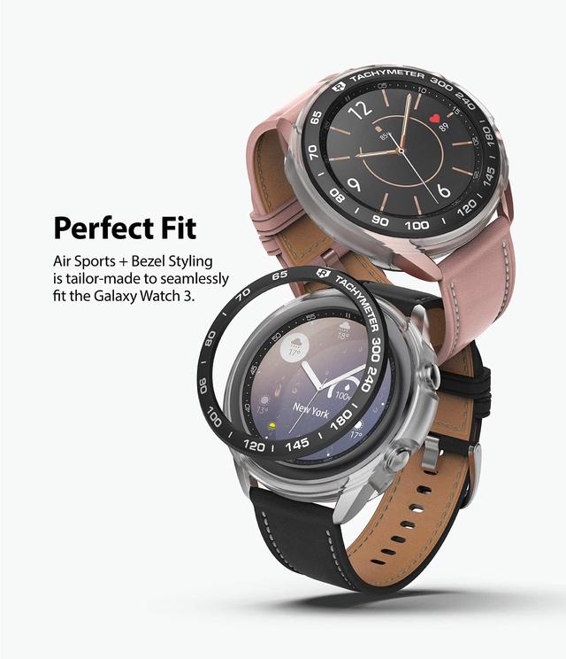 Ringke [Air Sports + Bezel Styling] Designed Case for Galaxy Watch 3 41mm, Flexible Soft TPU Case with Bezel Ring Adhesive Slim Cover [ Compatible Case for Galaxy Watch 3 41mm ] - Matte Clear - Matte Clear - SW1hZ2U6MTMxMjA0