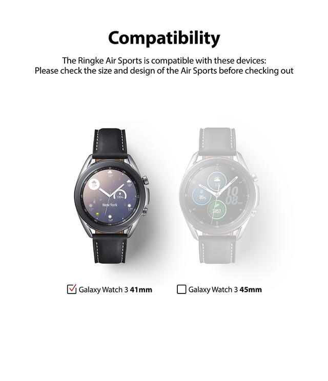 Ringke Air Sport Series Compatible with Samsung Galaxy Watch 3 Case Lightweight Slim Cover [ PowerShare Compatible ] [ Designed Case for Galaxy Watch 3 41mm ] - Black - Black - SW1hZ2U6MTMxMTkz