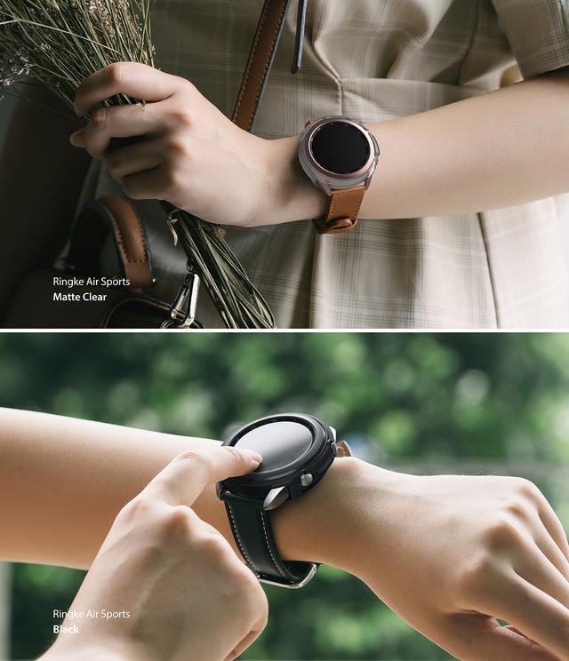 Ringke Air Sport Series Compatible with Samsung Galaxy Watch 3 Case Lightweight Slim Cover [ PowerShare Compatible ] [ Designed Case for Galaxy Watch 3 41mm ] - Black - Black - SW1hZ2U6MTMxMTk1