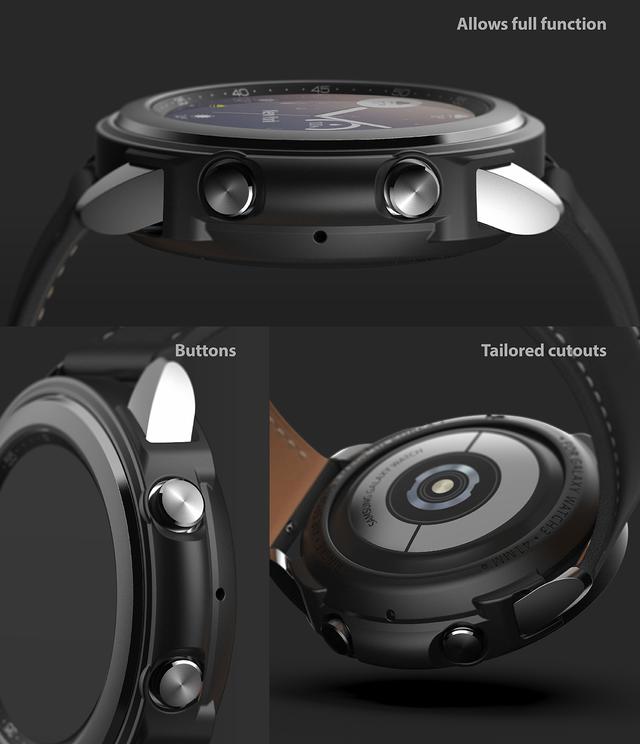 Ringke Air Sport Series Compatible with Samsung Galaxy Watch 3 Case Lightweight Slim Cover [ PowerShare Compatible ] [ Designed Case for Galaxy Watch 3 41mm ] - Black - Black - SW1hZ2U6MTMxMTk5