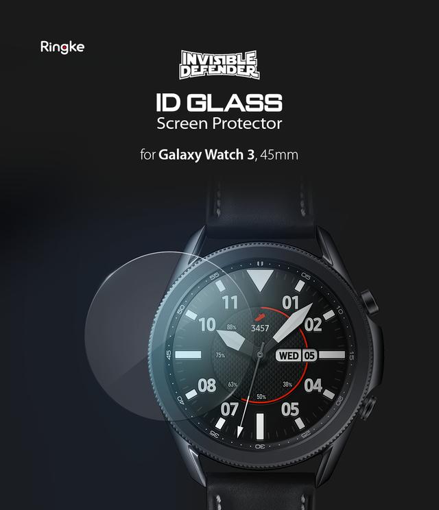 لاصقة حماية شاشة Ringke  Glass Screen Protector for Galaxy Watch 3 45mm - Clear - SW1hZ2U6MTI4MDcy
