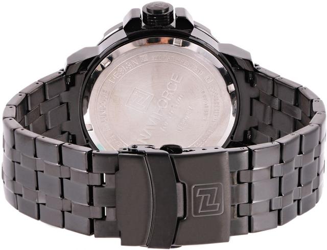 ساعة اليد الرجالية المقاومة للماء بحزام معدني 9073 Stainless Steel Waterproof Men Wrist Watch - Naviforce - SW1hZ2U6MTIxMjUx
