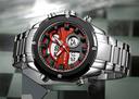 Naviforce 9088 Analog-Digital Sports Watch Leather Band Dual Movement WristWatch - Silver, Red - Red - SW1hZ2U6MTIxMzY1