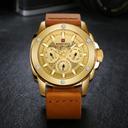 Naviforce 9116 Analog Men's Watch With Leather Strap and Calendar Display - Black, Gold - Gold - SW1hZ2U6MTIxMzEz
