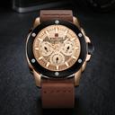 Naviforce 9116 Analog Men's Watch With Leather Strap and Calendar Display - Rose Gold - Rose Gold - SW1hZ2U6MTIxMzIy
