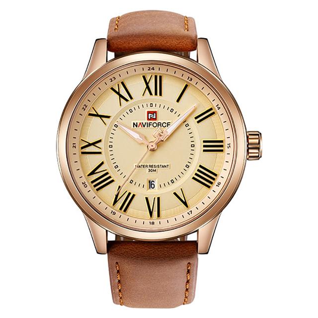 ساعة يد Naviforce NF9126 Leather Strap Watch - SW1hZ2U6MTIxMjg2