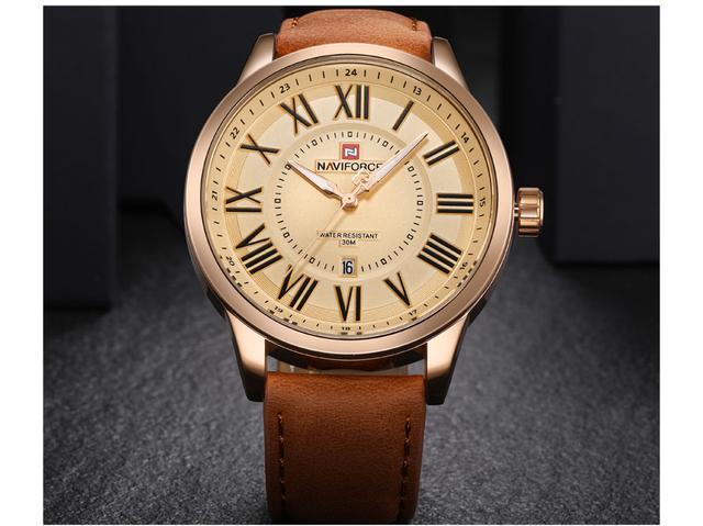 ساعة يد Naviforce NF9126 Leather Strap Watch - SW1hZ2U6MTIxMjg4