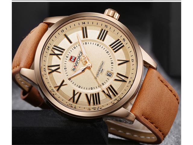 ساعة يد Naviforce NF9126 Leather Strap Watch - SW1hZ2U6MTIxMjky
