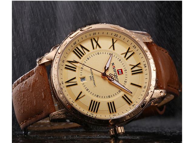 ساعة يد Naviforce NF9126 Leather Strap Watch - SW1hZ2U6MTIxMjk0