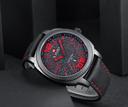 Naviforce NF9127 Leather Strap Quartz Movement Analog Watch with Date Display - Red - Red - SW1hZ2U6MTIxMzg1
