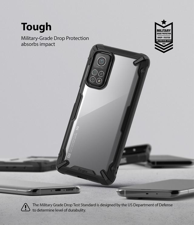 Ringke Compatible with Xiaomi Mi 10T / Mi 10T Pro Cover Hard Fusion-X Ergonomic Transparent Shock Absorption TPU Bumper [ Designed Case for Xiaomi Mi 10T / Mi 10T Pro ] - Black - Black - SW1hZ2U6MTI5NjQy
